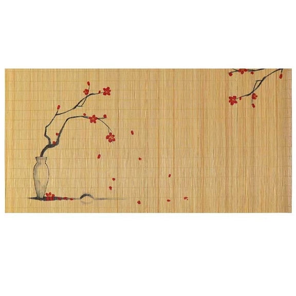 Yvsxxv Bamboo Tea Mat Print Bamboo Tea Mat Heat Resistant Bamboo Tea Ceremony Mat Waterproof Table Mat for Home