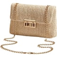 thumbnail image 1 of Yvsxxv Beige Rattan Woven Small Messenger Shoulder Bag, Summer Beach Use, 1 Pc, 1 of 7