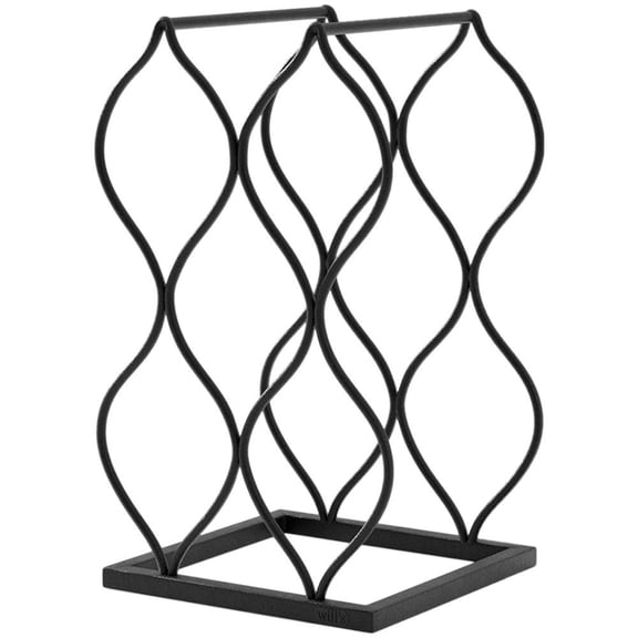 Yvsxxv Black Freestanding Iron Wine Bottle Holder Tabletop Use 1Pc