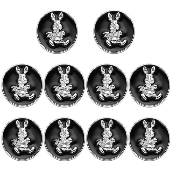 Yvsxxv Black Retro Rabbit Relief Sewing Buttons, Cardigan Jacket Sewing, 10 Pcs