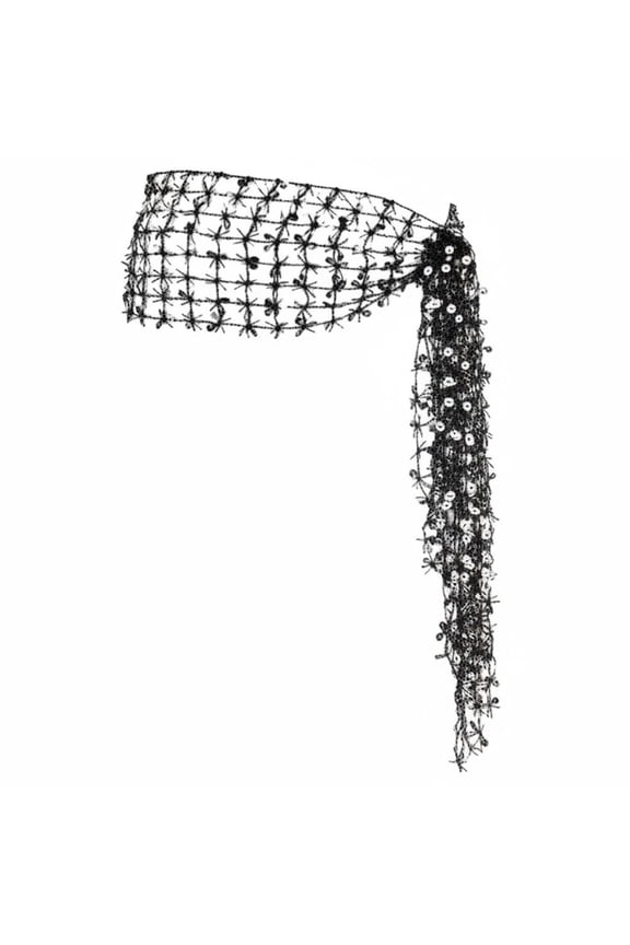 Black Sequined Tassel Belly Dance Hip Scarf Waist Belt