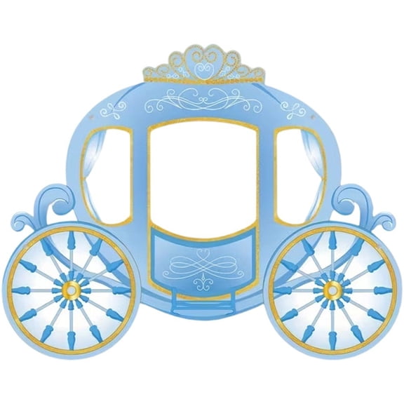 Yvsxxv Blue Fairytale Carriage Polyester Photo Backdrop Banner, 47.40x60.04 Inch Decor for Home & Event Decoration