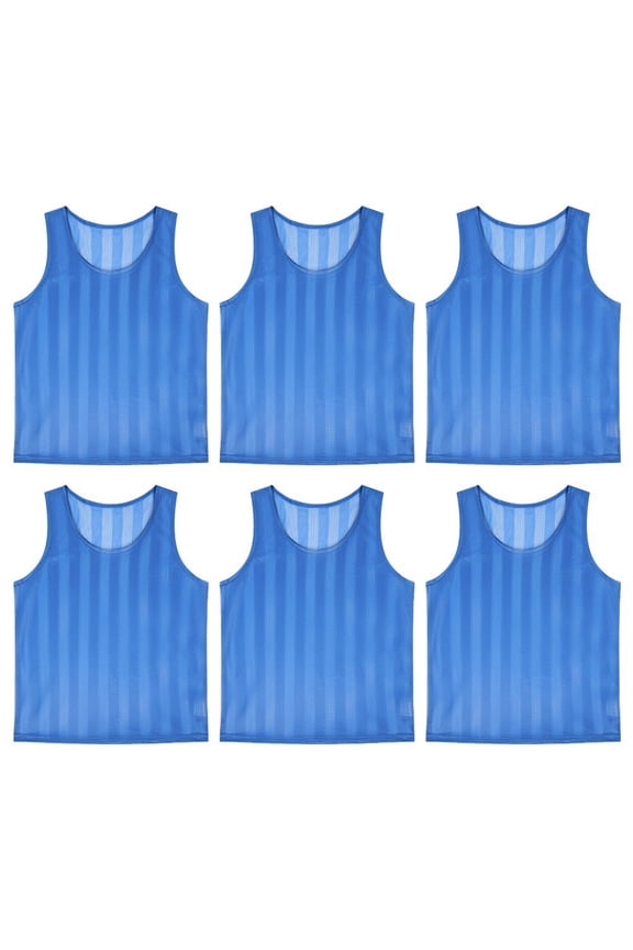 Blue Small Size Mesh Training Tank Top Sports Bibs 6Pcs