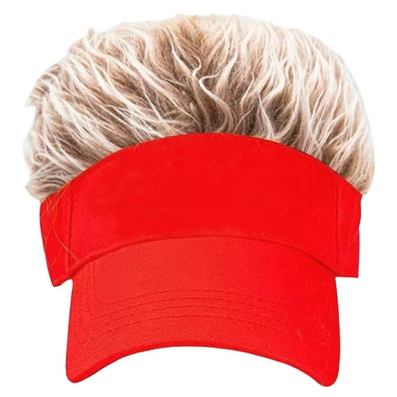 Yvsxxv Brown Hair Visor Sun Cap Novelty Baseball Hat With Hair 1Pc