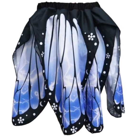 Yvsxxv Butterfly Petal Midi Skirt, Colorful Gradient Flowy Skirt, One Size