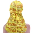 thumbnail image 1 of Yvsxxv Camouflage Print Silky Bandana, Polyester Stretch Head Wrap, Unisex Daily Hair Accessory, Yellow, 1 Pc, 1 of 6