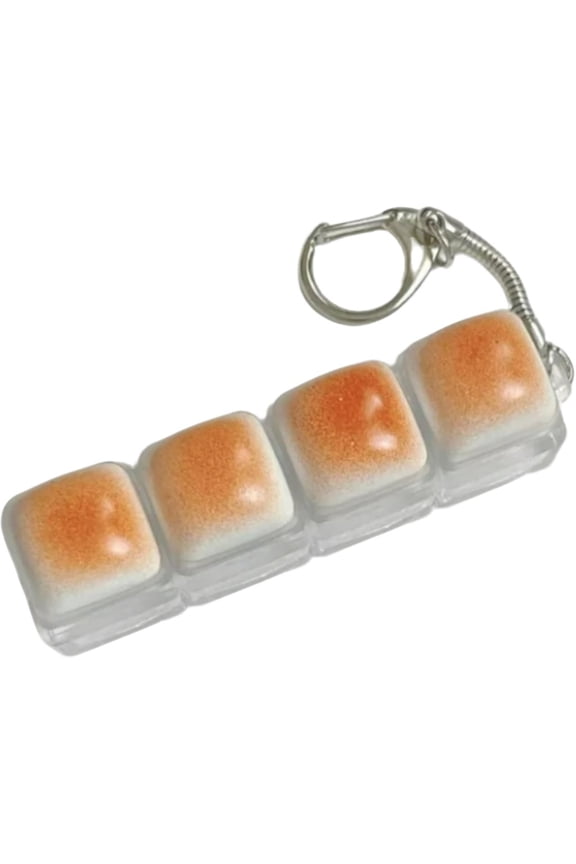 Caramel Bread Keyboard Clicker Keychain, Adult Tactile Fidget Accessory