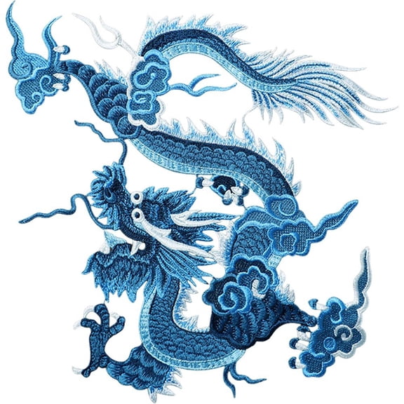 Yvsxxv Chinese Dragon Embroidered Sewing Patches Style2 1Pc