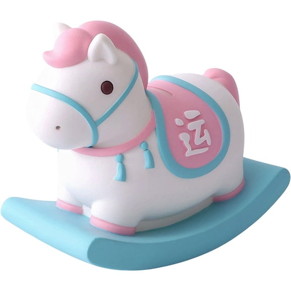 Yvsxxv Chinese Year of Horse Rocking Horse Piggy Bank, Vinyl Coin Money Jar for Home Desktop Ornament Spring Festival Gift