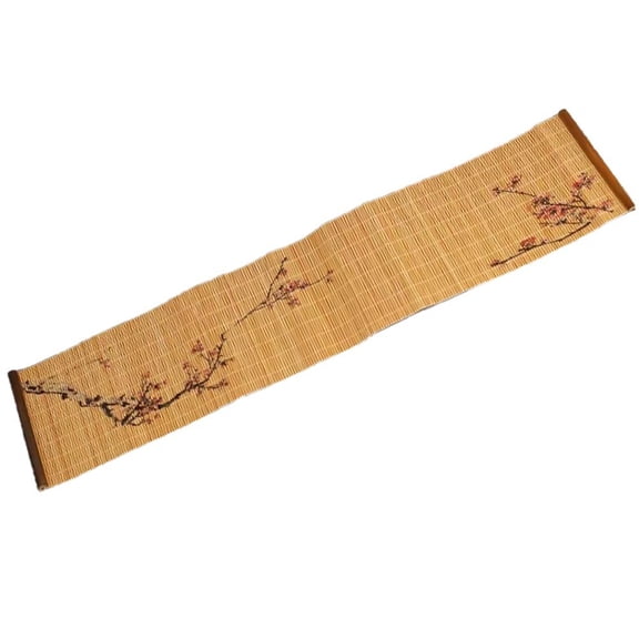 Yvsxxv Creative Bamboo Tea Mat Lotus Print Bamboo Tea Mat Heat Resistant Bamboo Tea Ceremony Mat Waterproof Table Mat for Home