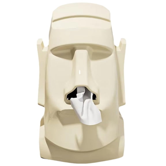 Yvsxxv Funny Face Tissue Holder, Quirky Mouth Nose Resin Tissue Box Covers, Easter Island Moai Stand Tissue Organizer for Bathroom Living Room