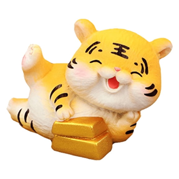 Yvsxxv Gold Bullion Mini Tiger Decorative Figurine Micro Landscape Car Decor 1Pc