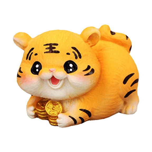 Yvsxxv Gold Coin Mini Tiger Decorative Figurine Micro Landscape Car Decor 1Pc