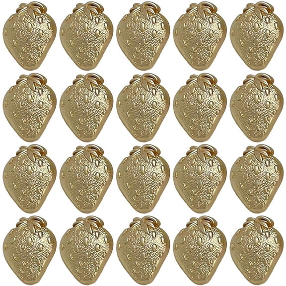 Yvsxxv Gold Strawberry Alloy Sewing Buttons, Cardigan Jacket Replacement, 20 Pcs