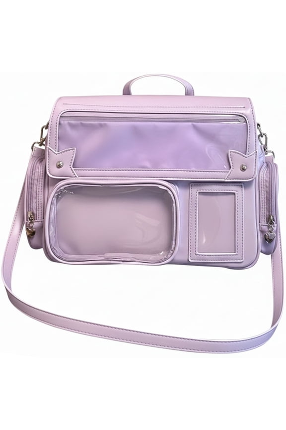 Ita Bag Crossbody Backpack, Kawaii Pin Display Rucksack, Purple