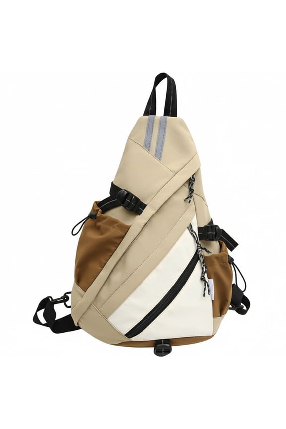 Khaki Multi-functional Convertible Sling Backpack, Men Sports Commuting Outdoor Backpack, 1 Pc