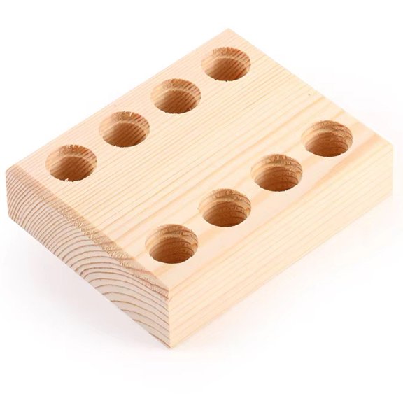 Yvsxxv Light Brown Beech Wood 8 Holes Plier Organizer Jewelry Making Storage Cases 1Pc