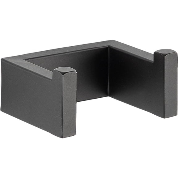 Yvsxxv Matte Black Stainless Steel Double Hook - L-Shaped Square Design Dual Coat Hanger, Rust-Resistant Wall Mount for Bathroom Kitchen Entryway