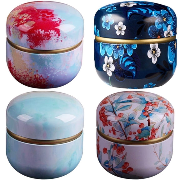 Yvsxxv Mini Tea Caddy Box Containers Candle Cans Portable Coffee Candy Snacks Storage Boxes Sealed Jars Packaging Teaware