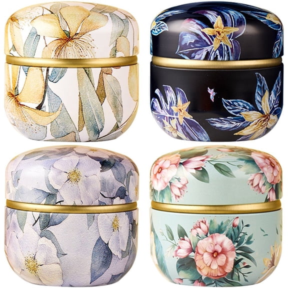 Yvsxxv Mini Tea Caddy Box Containers Candle Cans Portable Coffee Candy Snacks Storage Boxes Sealed Jars Packaging Teaware