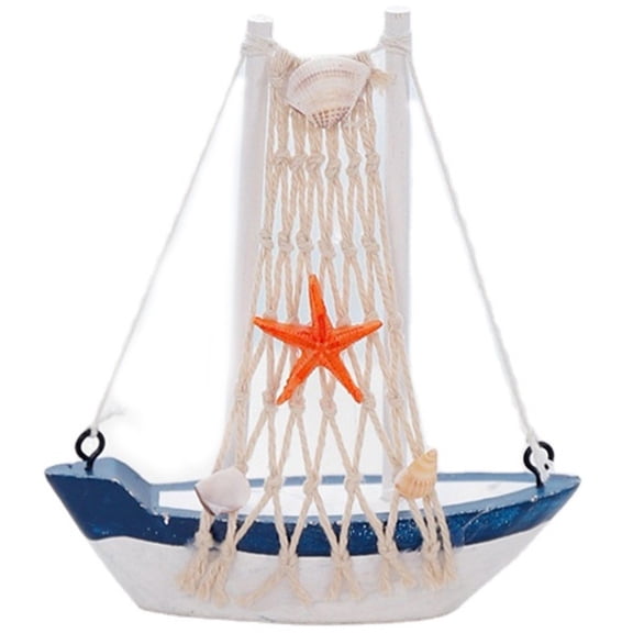 Yvsxxv Mini Wooden Sailboat Model, Mediterranean Style Nautical Home Decor