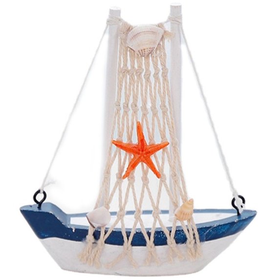 Yvsxxv Mini Wooden Sailboat Model, Mediterranean Style Nautical Home Decor