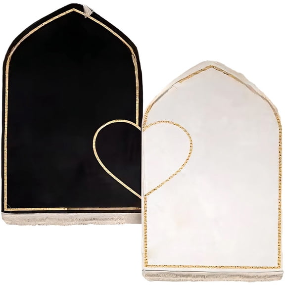 Yvsxxv Muslim Prayer Rug for Couples, Praying Mat Set for Women & Men, Heart Patterned, Soft, Islamic Gifts for Ramadan Eid Valentines Day
