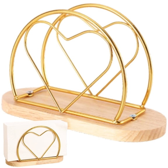 Yvsxxv Napkin Holder, Standing Napkin Rack, Countertop Napkin Organizer, Desktop Paper Dispenser With Wood Base For Restaurants Cocktail Cookouts Bar Decor