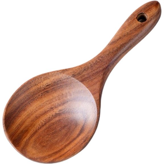 Yvsxxv Natural Wooden Rice Spoon, Non-Stick Wooden Rice Paddle, Rice Paddle Scoop, Rice Serving Spoon, Wooden Kitchen Spoon Ladle Tablespoon for Rice Potato Salads