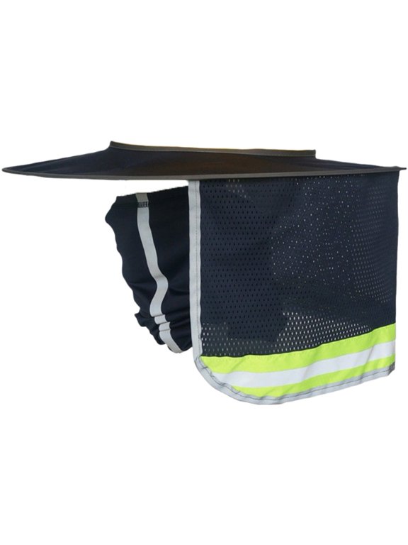 Navy Blue Universal Hard Hat Sun Shade, Reflective Neck Shield, Construction Outdoor, 1 Set