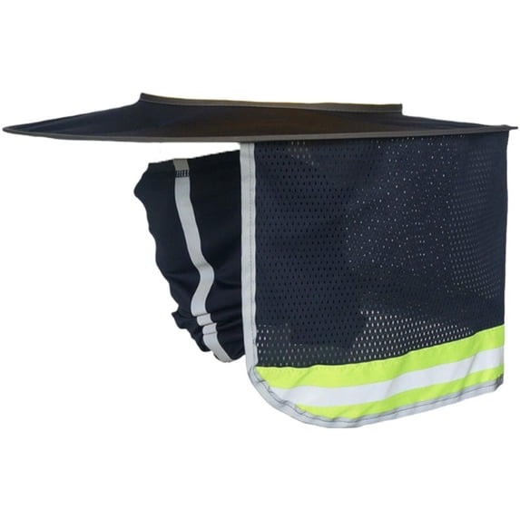 Yvsxxv Navy Blue Universal Hard Hat Sun Shade, Reflective Neck Shield, Construction Outdoor, 1 Set