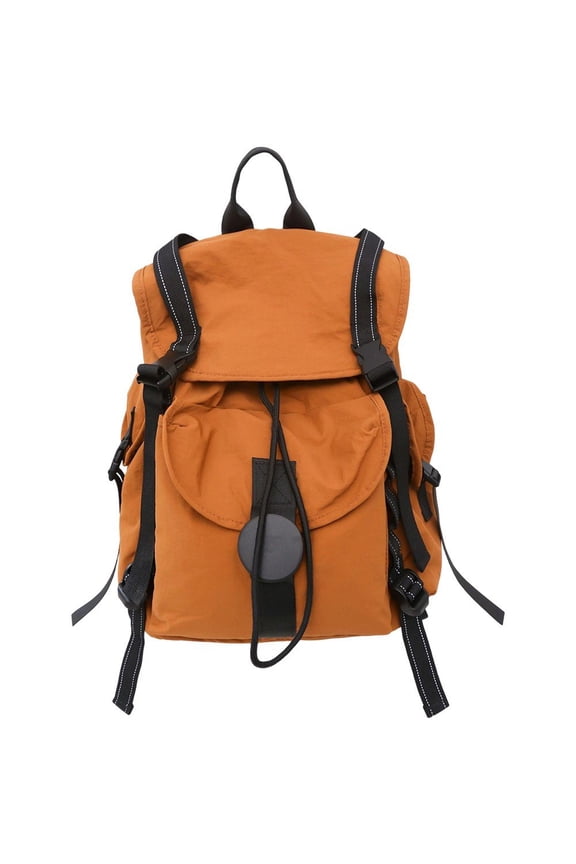 Orange Large Capacity Hiking Backpack, Men Women Student School Travel Backpack, 1 Pc