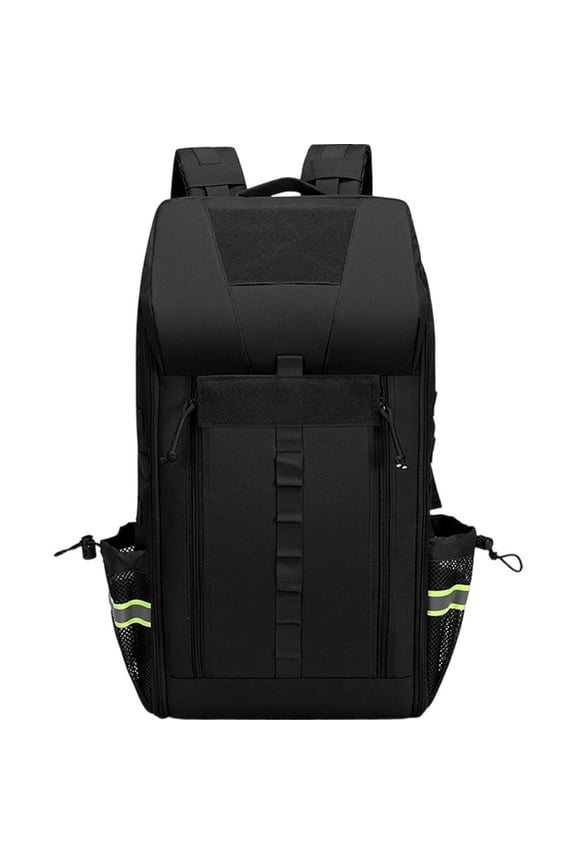 Outdoor Emergency Backpack, Waterproof Reflective Rucksack, Black