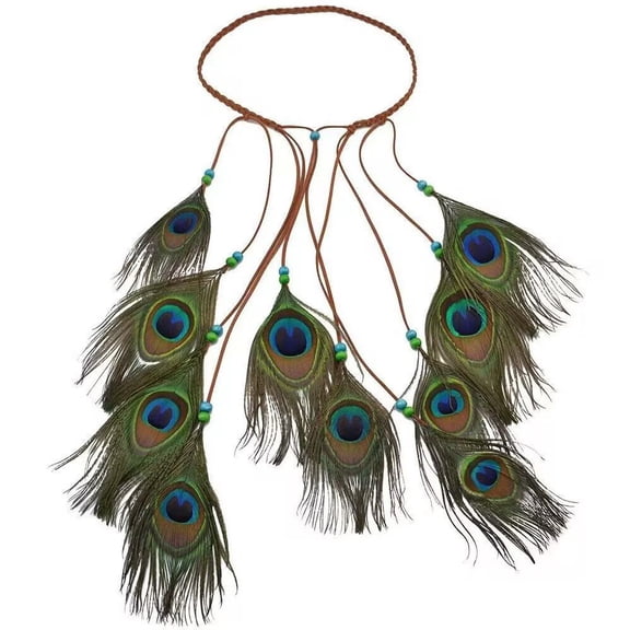Yvsxxv Peacock Feather Fascinator Headband, Bohemian Style Hair Accessory