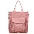 thumbnail image 1 of Yvsxxv Pink Large Corduroy Shoulder Bag, Vintage Casual Zippered Tote with Outside Pocket, 12.6*11.02*3.15inch, 1 of 7