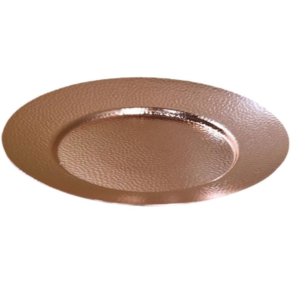 Yvsxxv Pure Copper Dinner Plate Handmade Round Copper Plates Metal Dinner Plates Multipurpose Appetizer Plate for Kitchen Restaurant Wedding