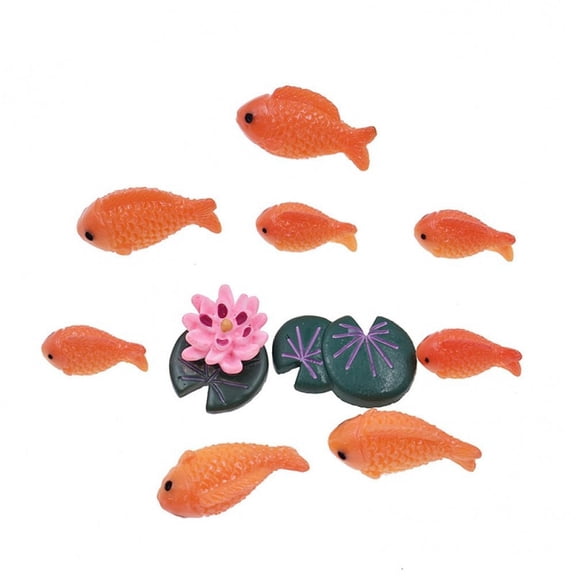 Yvsxxv Red Fish Resin Mini Decorative Figurines Micro Landscape Decor 1Set