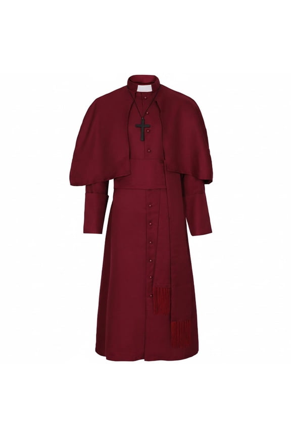 Red Vintage Medieval Long Robe Dress for Men Size M