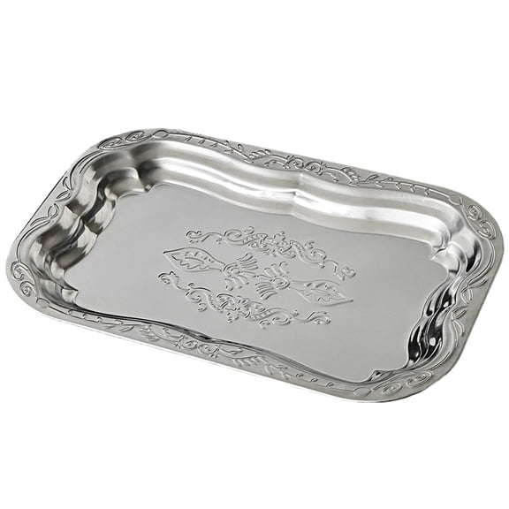 Yvsxxv Relief Carving Candy Tray Rectangular Serving Tray French Style Jewelry Tray for Cuisines Snack Candy Perfume Cosmetic