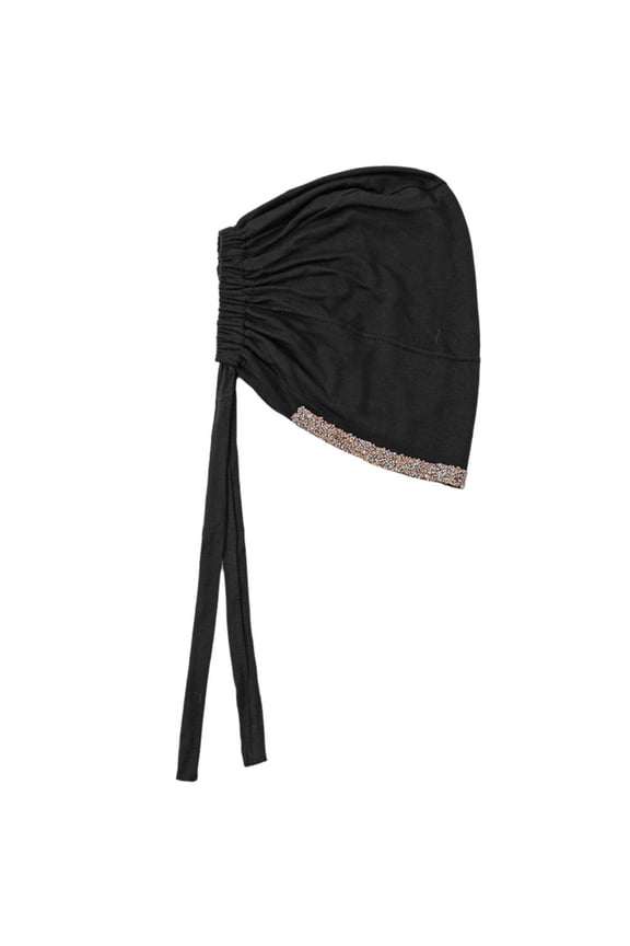 Rhinestone Embellished Stretch Turban Bandana, Mercerized Cotton Head Wrap, 10.63*7.48inch
