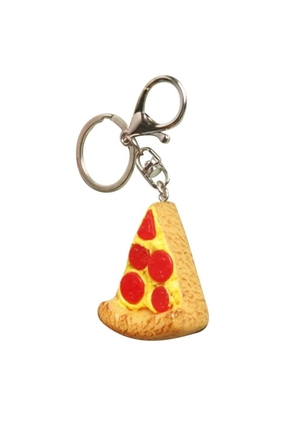 Simulation Pizza Shape Keychain Cute Food Pendant for Bag Decor