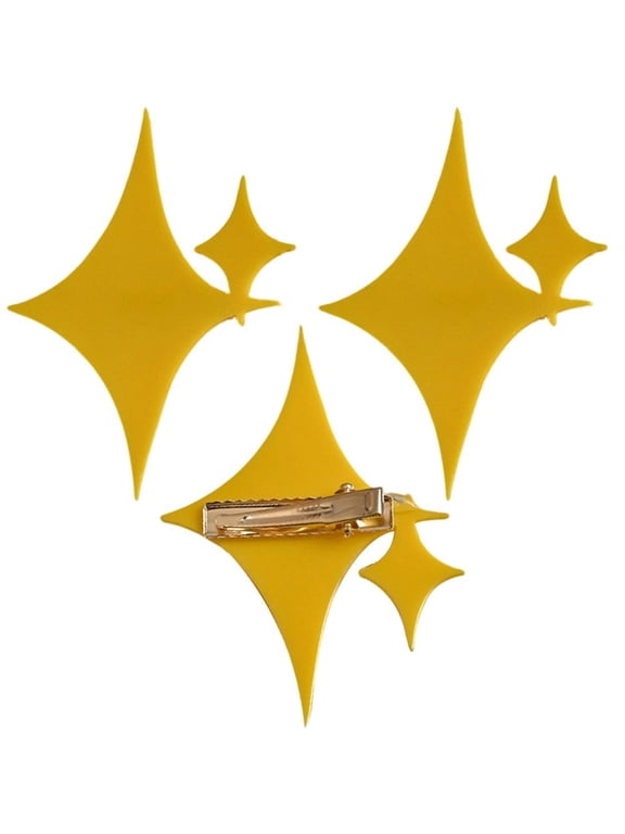 Sparkling Star Fascinator Hair Clips, Glitter Pentagram Side Barrettes, 1.97x2.76inch