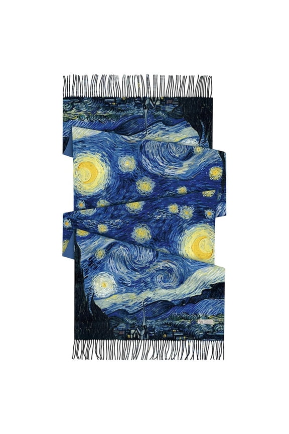 Style4 Oil Painting Art Print Pashmina Scarf, Unisex Daily Wear, 1 Pc