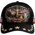thumbnail image 1 of Yvsxxv Unisex Black 250th Anniversary USA Baseball Hat, Adjustable Commemorative, 1 Pc, 1 of 7