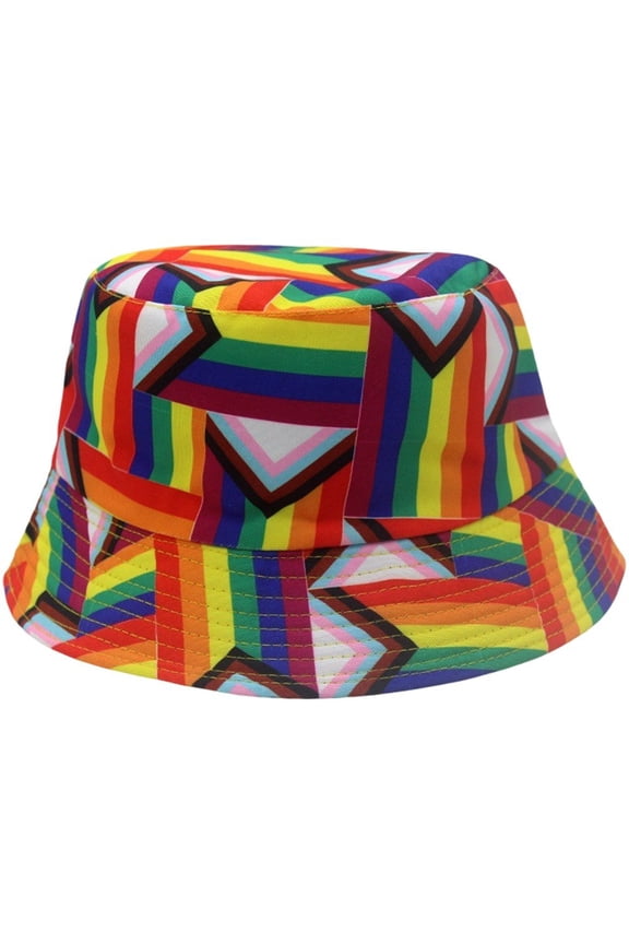 Vibrant Rainbow LGBT Pride Bucket Hat Outdoor Sun Cap 1Pc