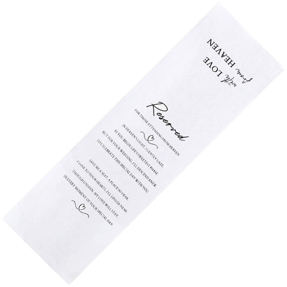 Yvsxxv Wedding Memorial Reserved Chair Sign, Polyester Save a Seat Home Ceremony Decor, 14.96*50.00inch