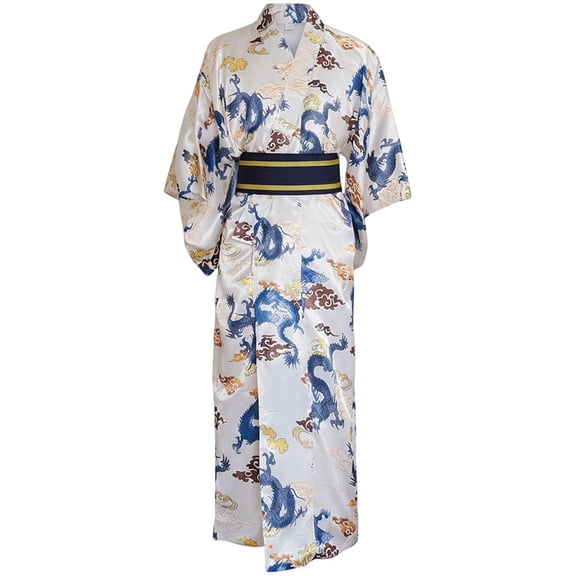 Yvsxxv White Solid Unisex Yukata Kimono Bathrobe for Home Loungewear