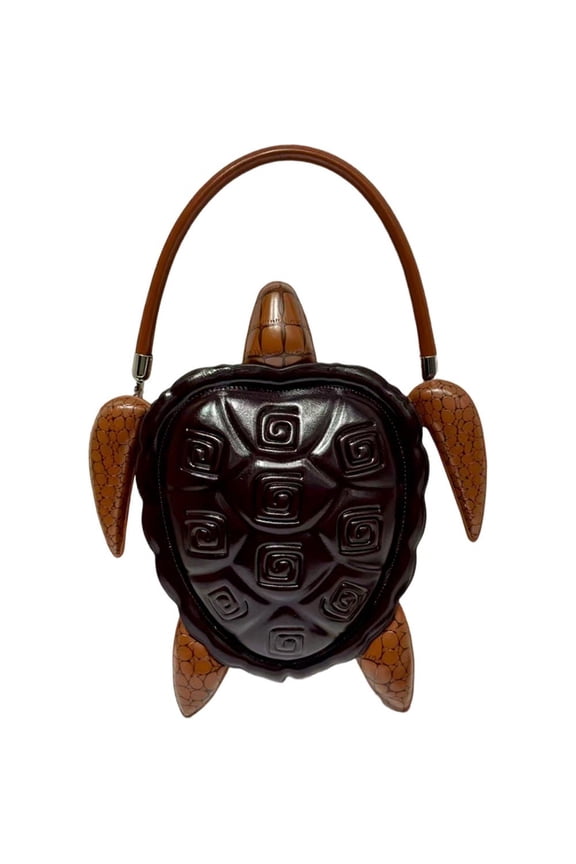 Women's 3D Turtle Shaped Crossbody Bag, PU Leather Novelty Shoulder Handbag, 12.99*11.42*2.76inch