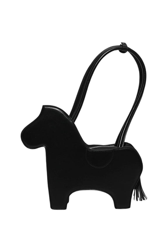 Women's Equestrian Horse PU Leather Crossbody Bag, Vintage Saddle Shoulder Purse, 11.81*2.76*10.63inch