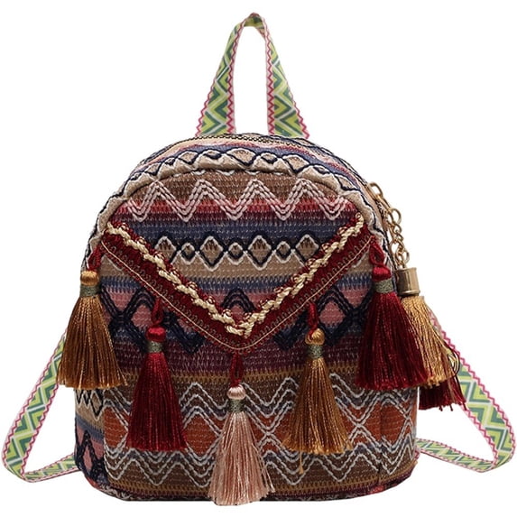 Yvsxxv Woven Bohemian Backpack, Ethnic Style Rucksack